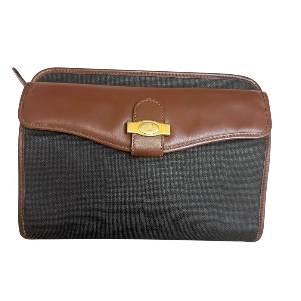Dunhill vintage black and brown clutch folio bag